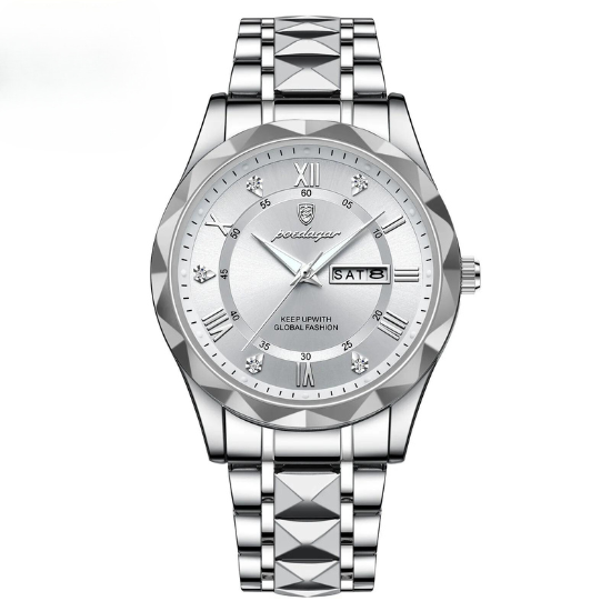 Poedagar Luminalux ™ | Reloj de pulsera para hombres de acero inoxidable de lujo