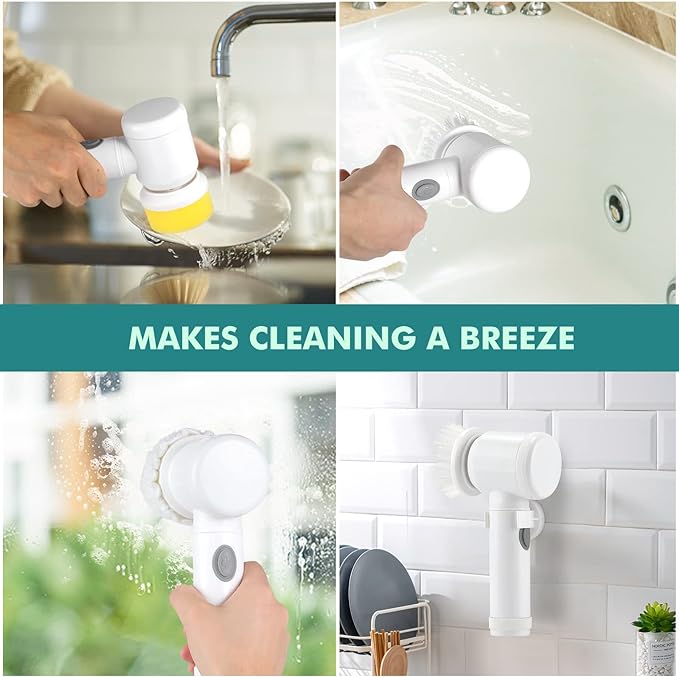 CleanTech Pro™ Electric Cleaning Brush - Versatile cleaning tool for kitchen, bathroom, and upholstery