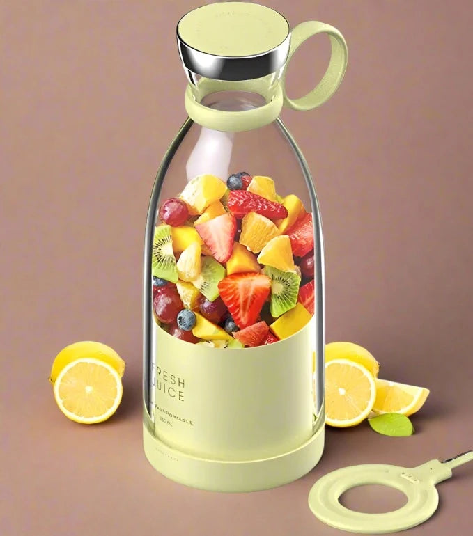 Portable Electric Juicer Blender - USB Rechargeable Mini Smoothie Maker for Travel, Gym, and Home Use