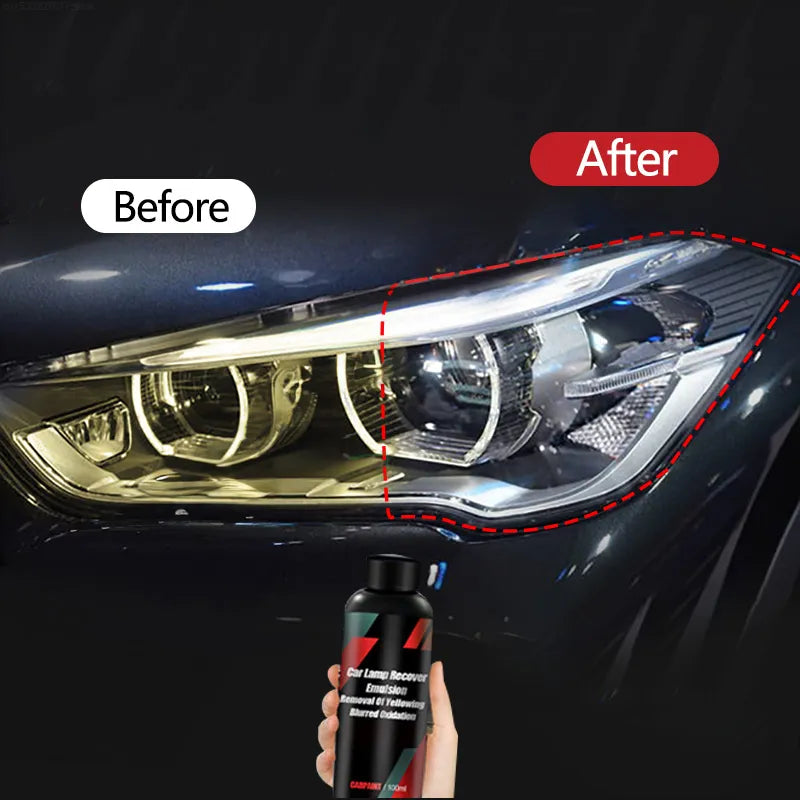 Car Headlight Restoration Polishing Kit - Headlamp Repair & Paint Refurbish Agent for Car Light Polisher Cleaning Paste