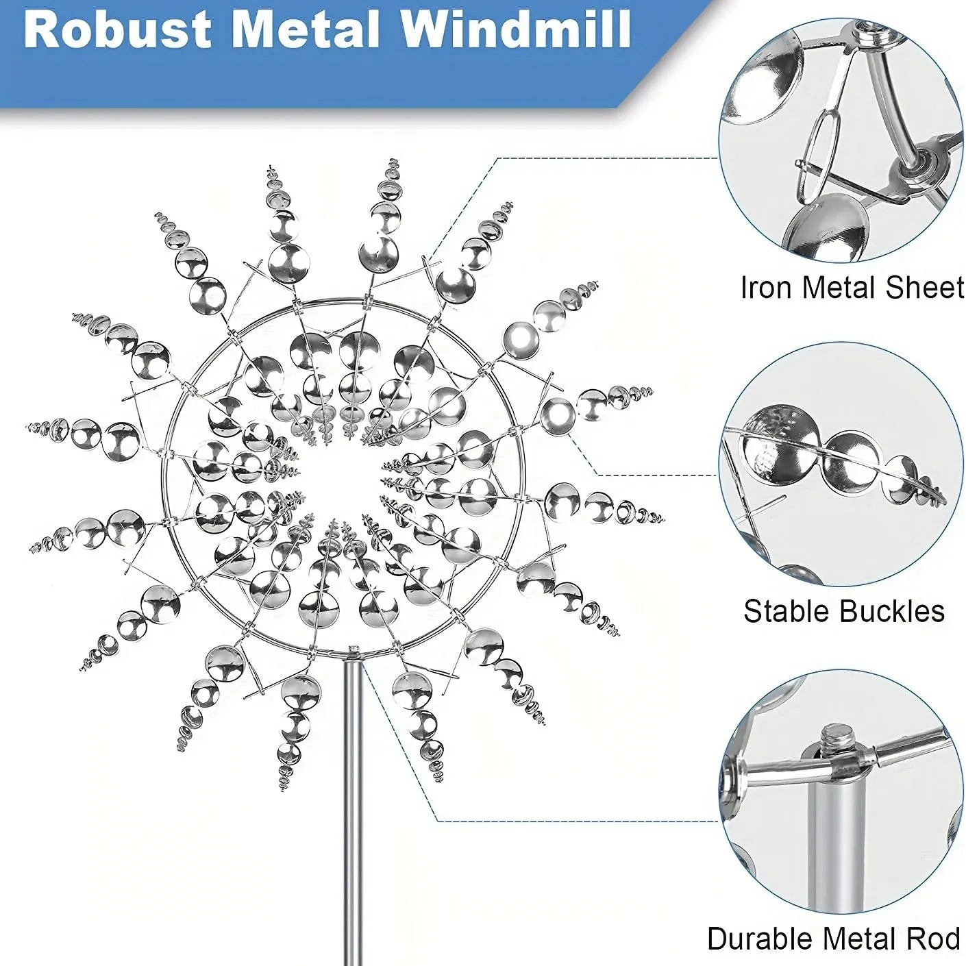 Unique Kinetic Metal Windmill Spinner for Garden, Lawn, and Patio – Wind-Powered Outdoor Decoration