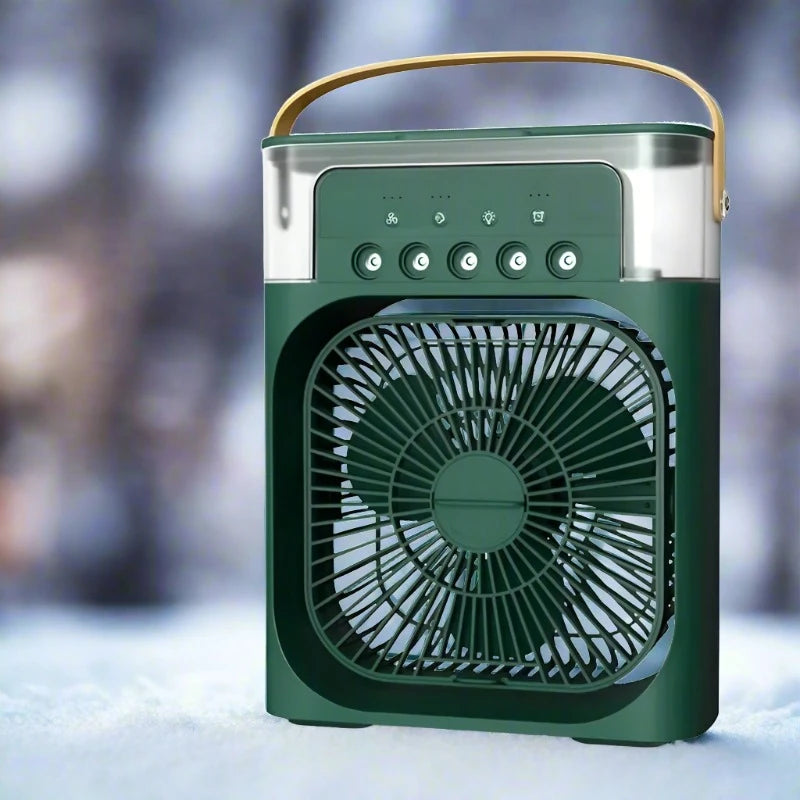 BreezyBuddy™: 3-in-1 Fan, Humidifier & Night Light (Compact Cooling & Comfort)