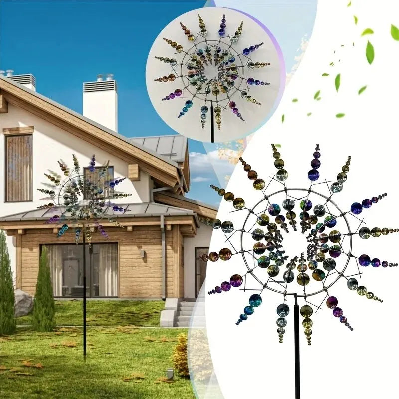 Unique Kinetic Metal Windmill Spinner for Garden, Lawn, and Patio – Wind-Powered Outdoor Decoration