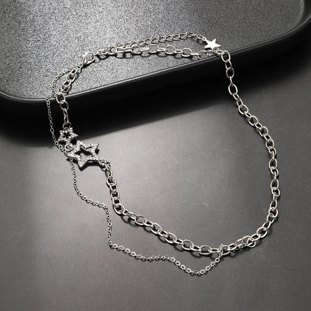 Colar de zircão de estrela y2k