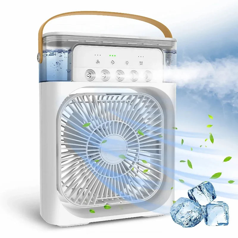 BreezyBuddy™: 3-in-1 Fan, Humidifier & Night Light (Compact Cooling & Comfort)