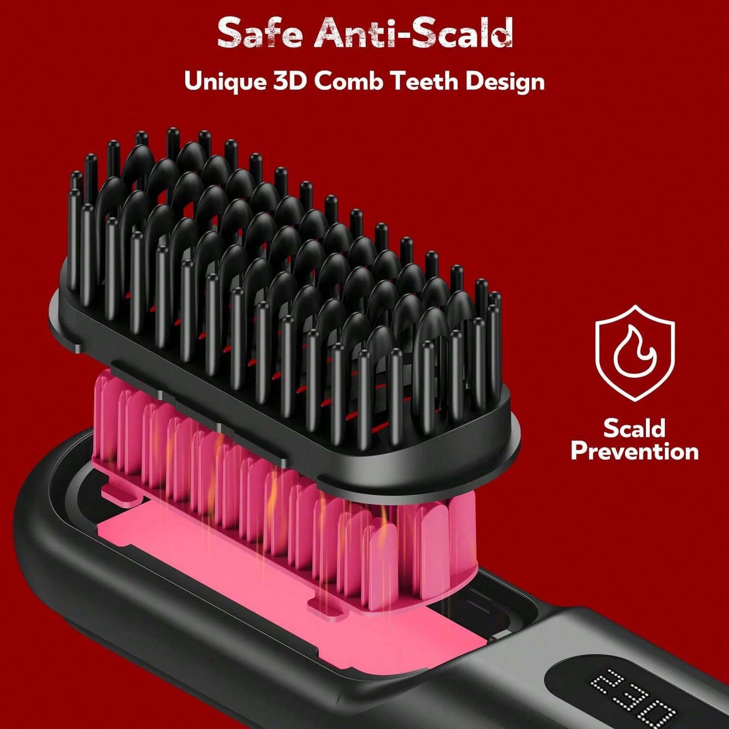 Glowlock ™ | Tragbares kabelloses Haarglätterbürste