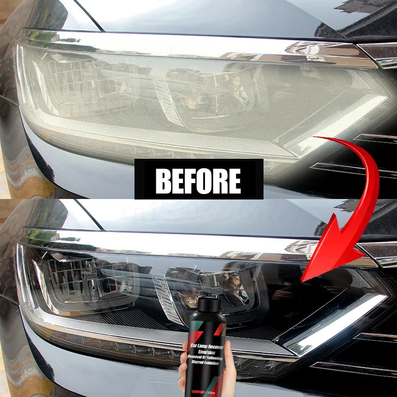 Car Headlight Restoration Polishing Kit - Headlamp Repair & Paint Refurbish Agent for Car Light Polisher Cleaning Paste