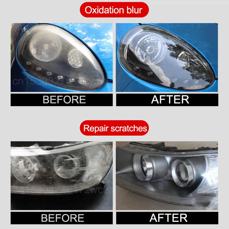 Car Headlight Restoration Polishing Kit - Headlamp Repair & Paint Refurbish Agent for Car Light Polisher Cleaning Paste