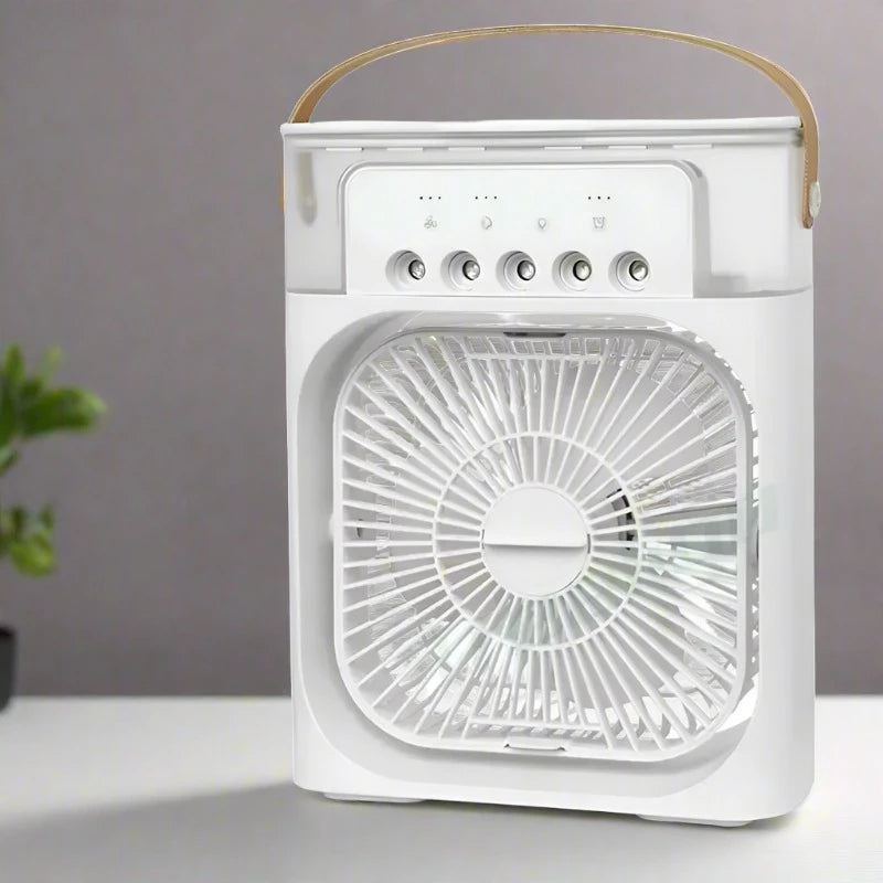 BreezyBuddy™: 3-in-1 Fan, Humidifier & Night Light (Compact Cooling & Comfort)