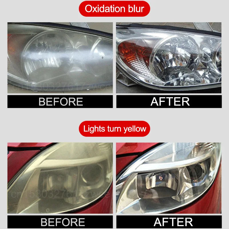 Car Headlight Restoration Polishing Kit - Headlamp Repair & Paint Refurbish Agent for Car Light Polisher Cleaning Paste