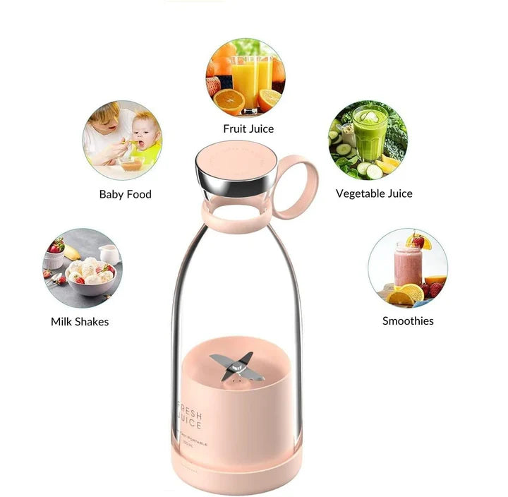 Portable Electric Juicer Blender - USB Rechargeable Mini Smoothie Maker for Travel, Gym, and Home Use