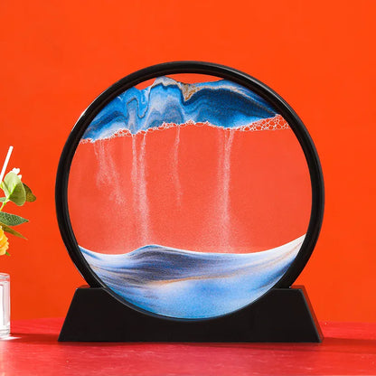 AquaFlow Sandscape™: 3D Moving Sand Art in Round Glass Deep Sea Hourglass