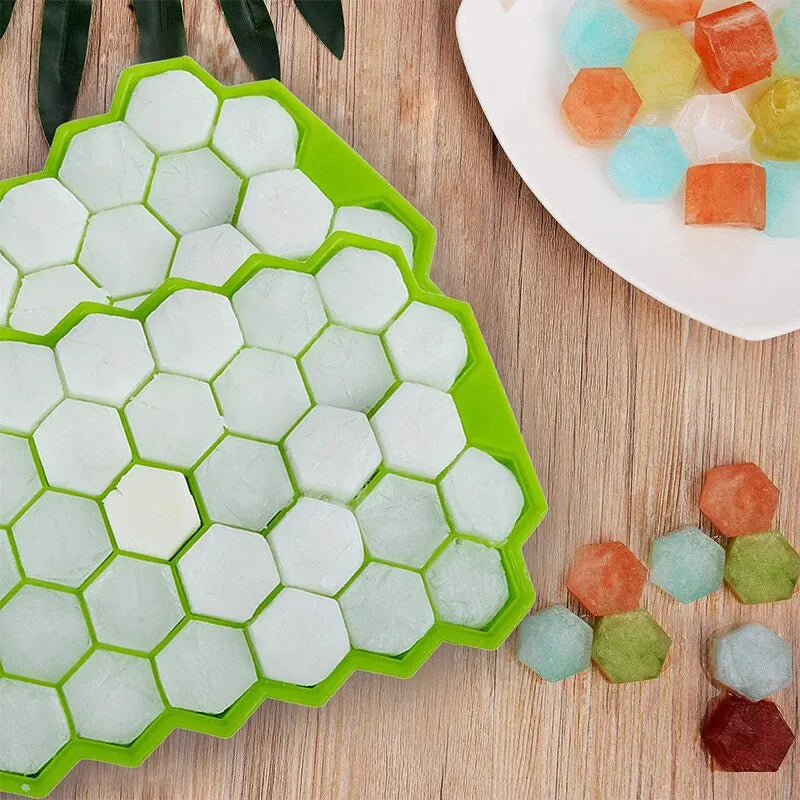 Honeycomb 37 Lattice Cube Tray Maker with Lid - Perfect for Ice, Chocolate, and More - by ndotohuis