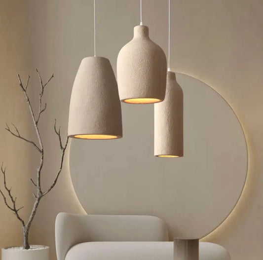 Minimalist Wabi Sabi Light - Elegant Cement LED Chandelier for Home and Business Decor