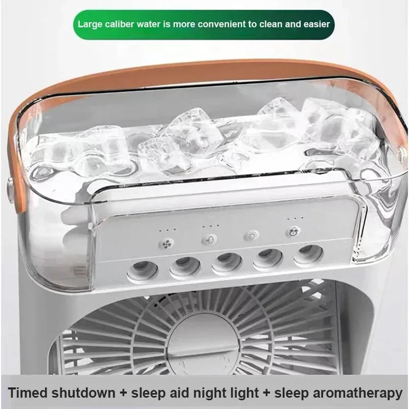 BreezyBuddy™: 3-in-1 Fan, Humidifier & Night Light (Compact Cooling & Comfort) 