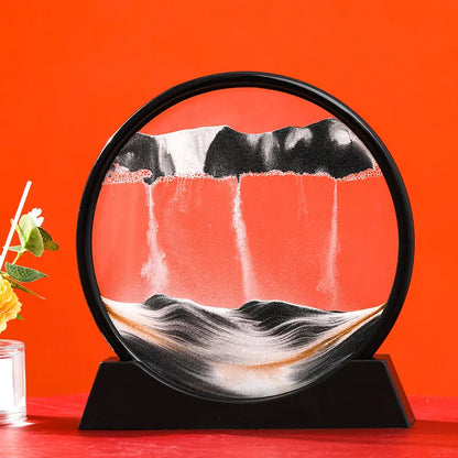 AquaFlow Sandscape™: 3D Moving Sand Art in Round Glass Deep Sea Hourglass