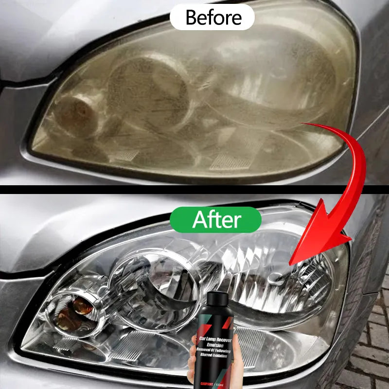 Car Headlight Restoration Polishing Kit - Headlamp Repair & Paint Refurbish Agent for Car Light Polisher Cleaning Paste