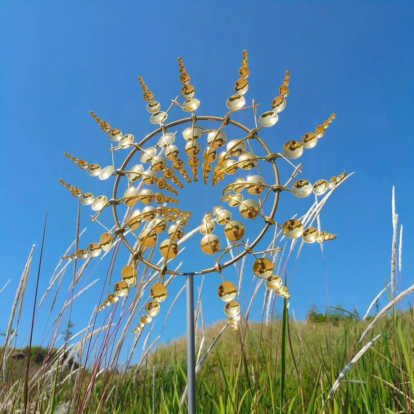 Unique Kinetic Metal Windmill Spinner for Garden, Lawn, and Patio – Wind-Powered Outdoor Decoration