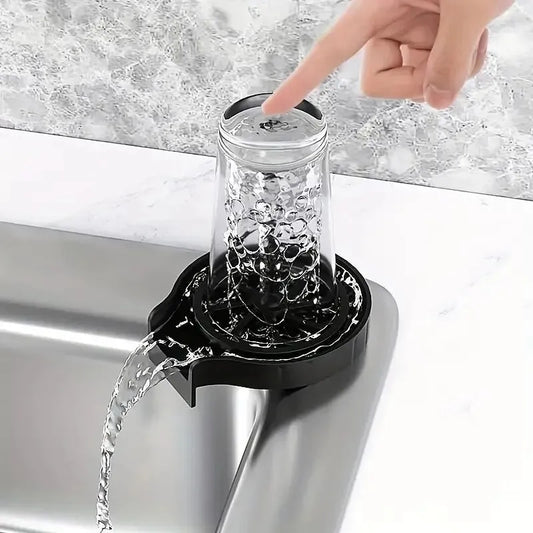 AutoClean™ High Pressure Cup Washer - Plastic Automatic Glass Cleaner for Kitchen Sink, Ideal for Beer, Milk, and Tea Cups