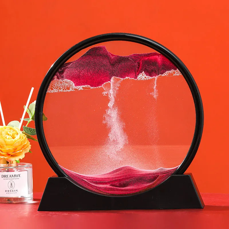 AquaFlow Sandscape™: 3D Moving Sand Art in Round Glass Deep Sea Hourglass