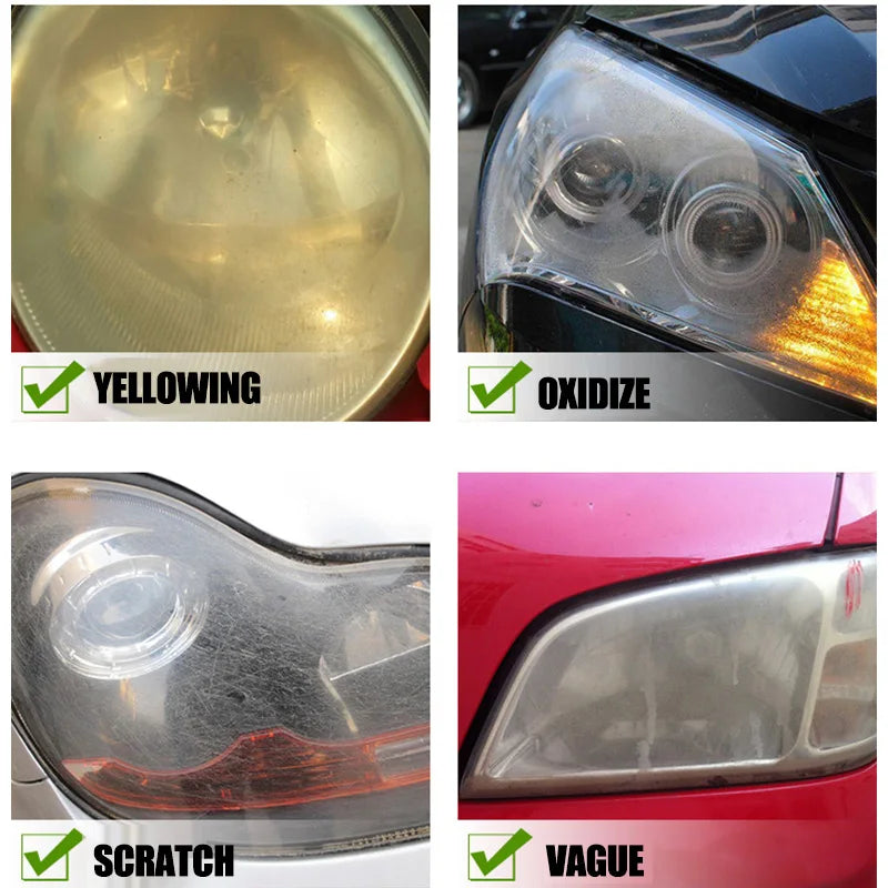 Car Headlight Restoration Polishing Kit - Headlamp Repair & Paint Refurbish Agent for Car Light Polisher Cleaning Paste