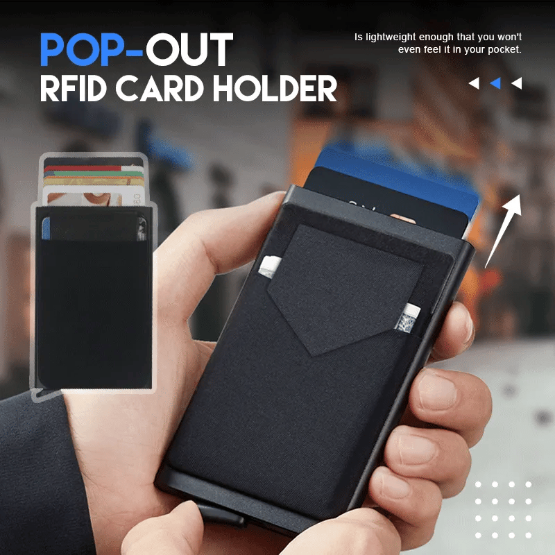 SlimGuard™ | RFID-Blocking Aluminum Wallet with Elastic Back Pouch