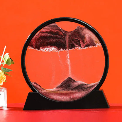 AquaFlow Sandscape™: 3D Moving Sand Art in Round Glass Deep Sea Hourglass