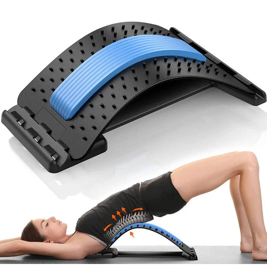 4-level adjustable back stretcher and massager for lumbar and cervical support by ndotohuis.com