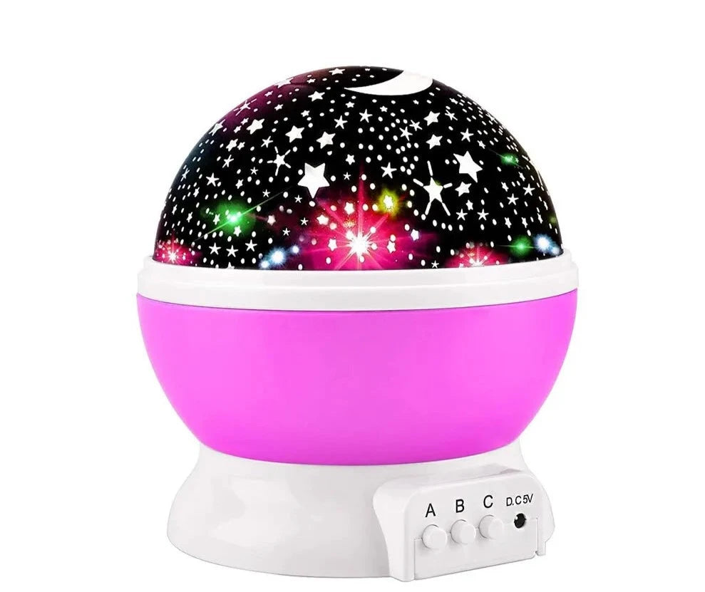 Dream Galaxy Projector: Nightlight projecting stars and nebulae onto a bedroom ceiling.