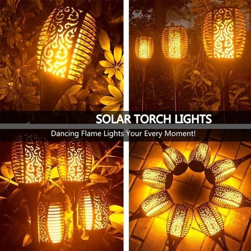 Solar Flame Torch Lights- Flickering Light Waterproof Garden Decoration Outdoor Lawn Path Yard Patio Floor Lamps | Ndotohuis™