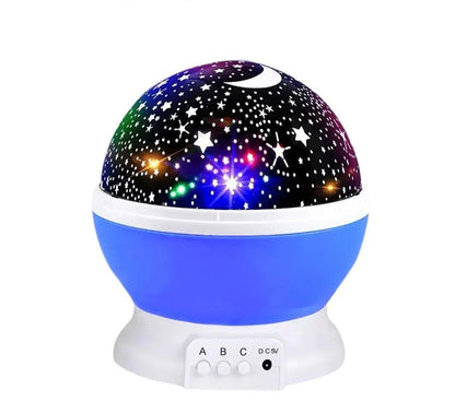 Dream Galaxy Projector: Nightlight projecting stars and nebulae onto a bedroom ceiling.