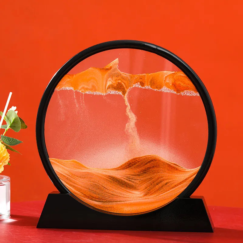 AquaFlow Sandscape™: 3D Moving Sand Art in Round Glass Deep Sea Hourglass