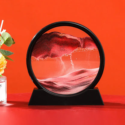 AquaFlow Sandscape™: 3D Moving Sand Art in Round Glass Deep Sea Hourglass