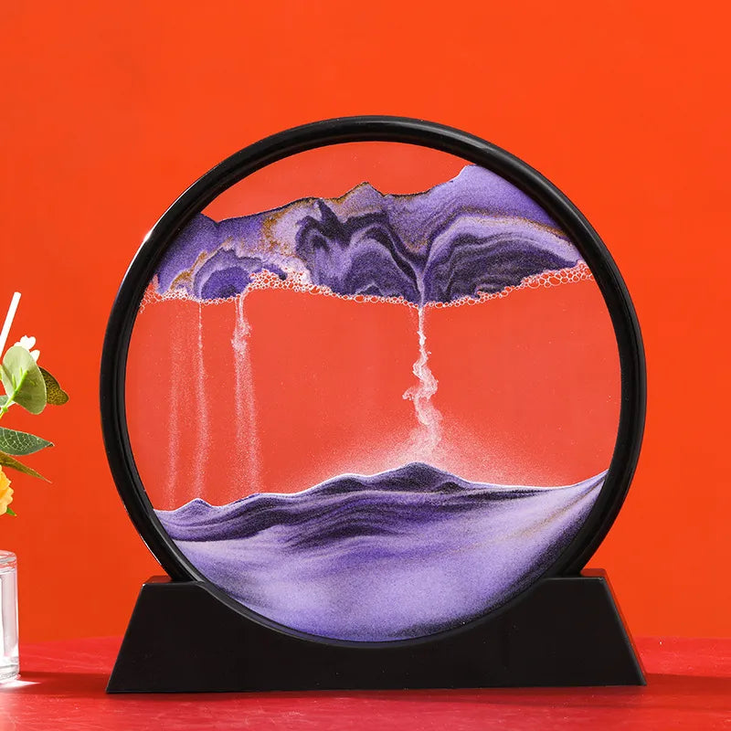 AquaFlow Sandscape™: 3D Moving Sand Art in Round Glass Deep Sea Hourglass