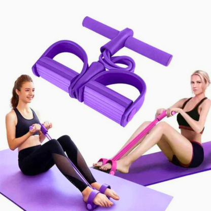 FitFlex™ 4-in-1 Home Gym Pull Rope & Pedal Ankle Puller - Multi-Functional Fitness Equipment for Full-Body Workouts, Featuring Durable Elastic Bands, Ergonomic Handles, and Non-Slip Pedals.